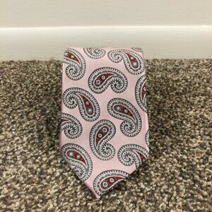 Ermenegildo Zegna Neck Tie Silk Pink Paisley 59L 3.5W